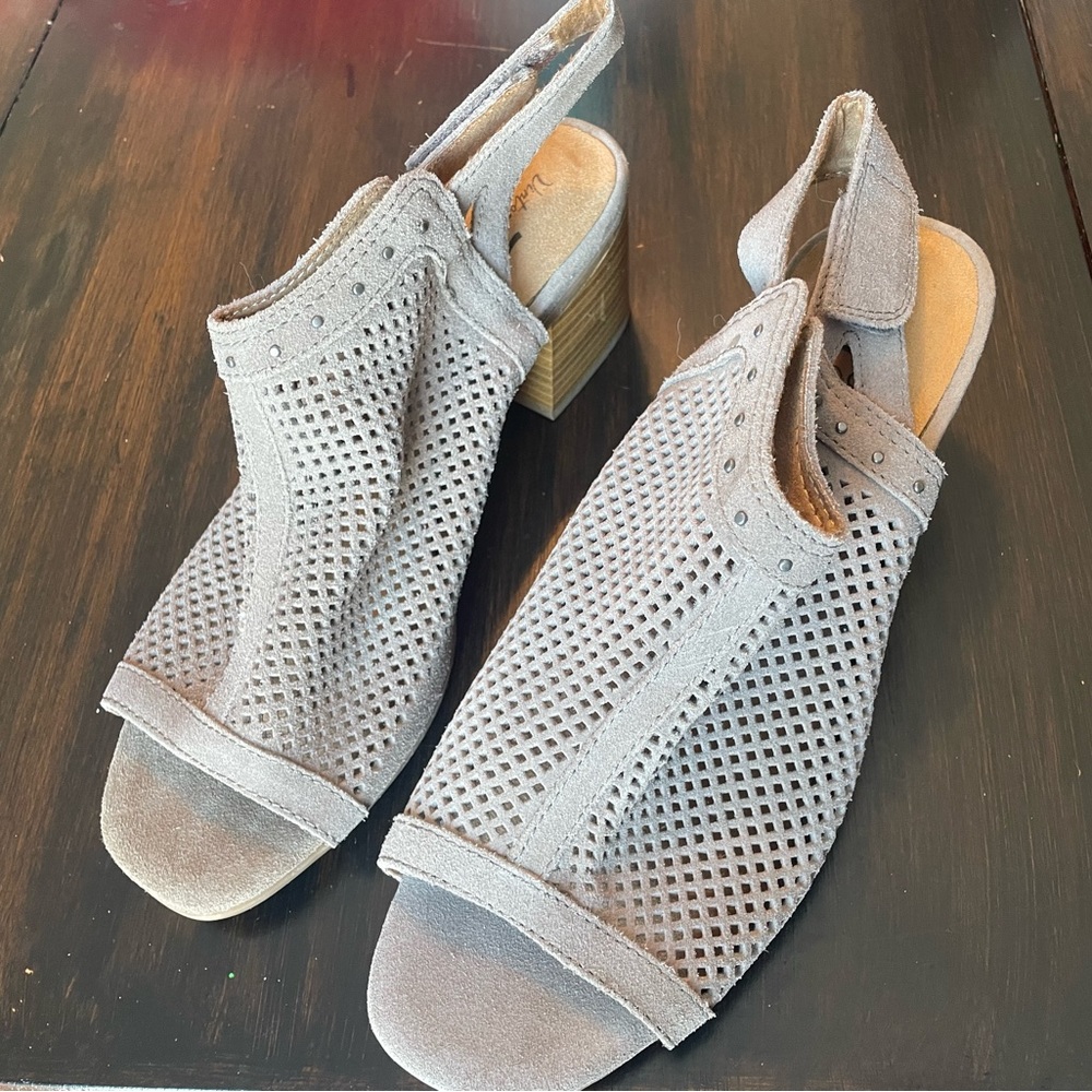 Muted Gray Open Toed Heels (Never Worn)